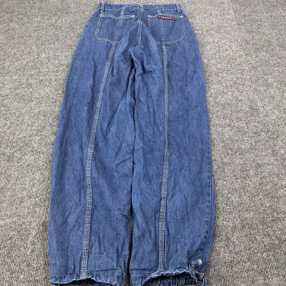 90s Vtg Laurenté Denim Utility Pants 25 High Waist Cinched Ankle Blue Casual - Picture 13 of 13